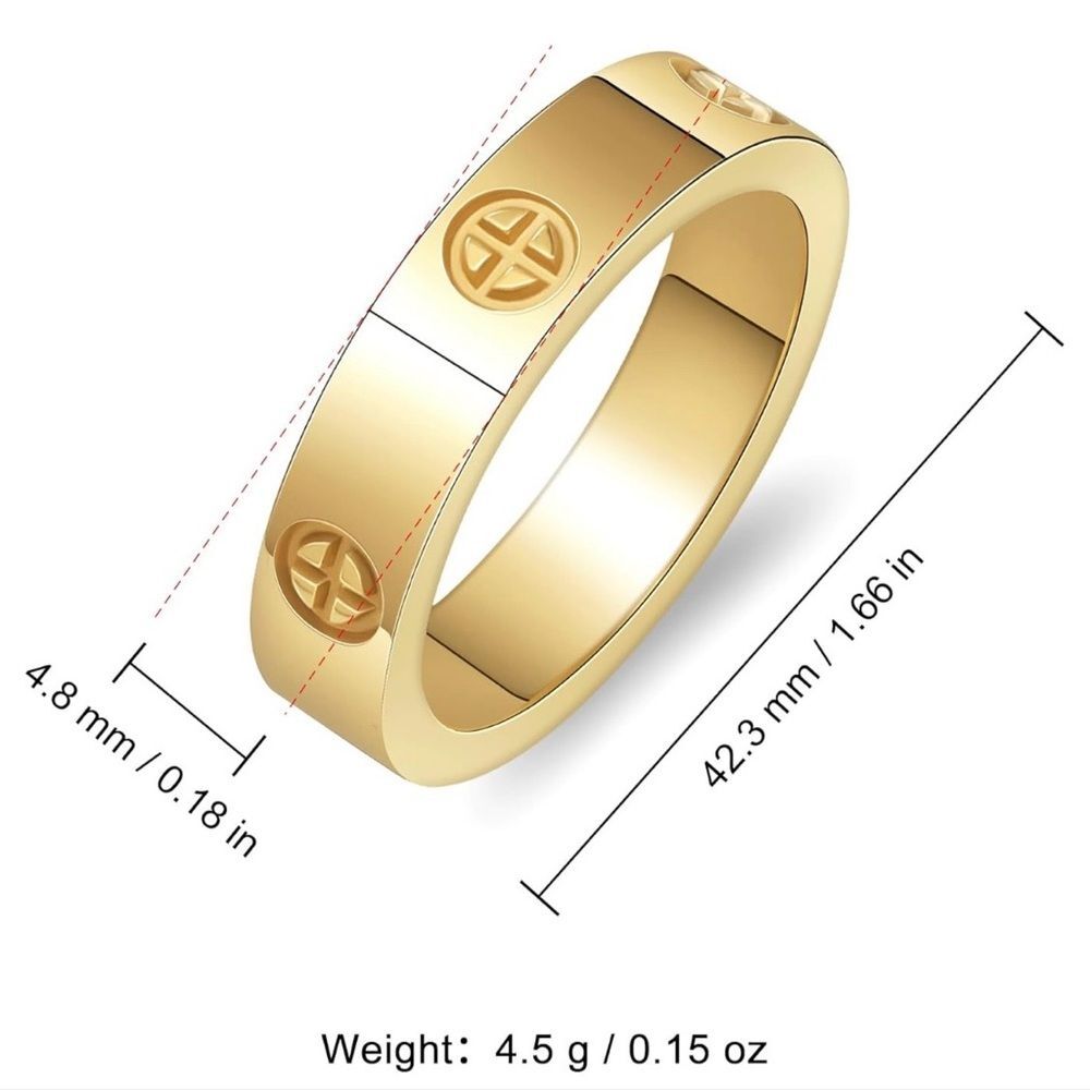 Gold-Tone Stainless Steel Ring - Picture 4 of 4
